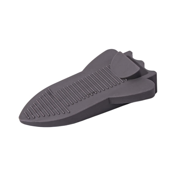 HHBEAUTY Door Stop Rubber Wedge Thin Door Stoppers for Bottom of Door Silica Gel Flexible Non Scratching Door Holder - Smart Stackable Slip-Resistant Design - Gray