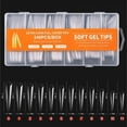 thumbnail image 1 of HHBEAUTY Extra Long Square Full Cover Nail Tips 240PCS Clear Full Cover Fake Nails False Nails 12 Sizes Tapered Square Press on Fake Nail Tips for Acrylic Nails Salons Home DIY with Box, 1 of 7