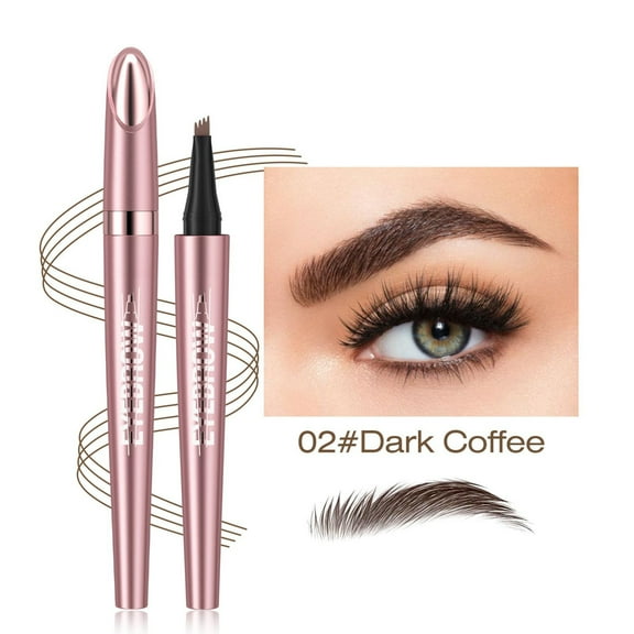 HHBEAUTY Eyebrow Pen - Liquid Eye Brow Microblading Pencil With Micro 4 Point Lift & Brow Pen Snatch, Long-Lasting Waterproof for Natural Eyebrow Hair Eye Makeup (Brown)