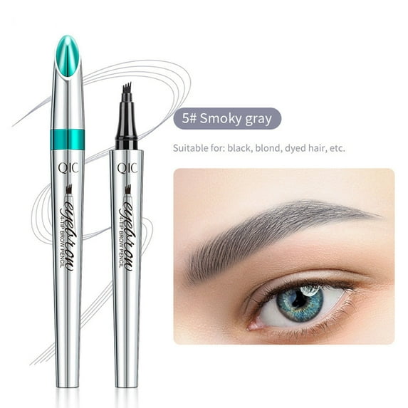 HHBEAUTY Eyebrow Pencil, Eyebrow Microblading Pen, Micro 4 Point Brow Pen Lift & Snatch Eyebrow Eye Makeup, Long-Lasting Waterproof & Smudge-proof Natural Eyebrow Hair (Gray)