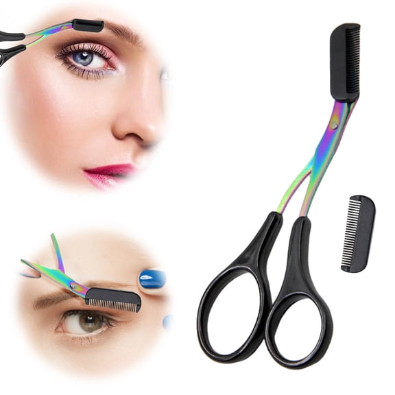 HHBEAUTY Eyebrow Trimmer Scissor, New Non-Slip Eyebrow Cutter Hair Removal Eyebrow Scissors Makeup Tool, Eyebrow Scissors with Comb Precision Eyebrow Trimming Scissors for Men Women Gifts