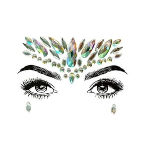 HHBEAUTY Face Gems Glitter, Rhinestone Face Glitter Stickers, Mermaid Face Jewels Stick On, Crystal Tears Gem Stones Eyes Face Body Temporary Tattoos Stickers for Birthday Party, Festival Makeup
