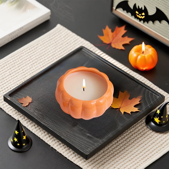 HHBEAUTY Fall Candle Spice Pumpkin Decorations: Fall Decorations for Home Scented Candles Natural Soy Wax Spiced Pumpkin Candles- Thanksgiving Centerpiece for Autumn Indoor Decor