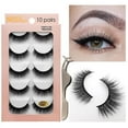 thumbnail image 1 of HHBEAUTY False Eyelashes - Mink Lashes 10 Pairs 6D Faux Eyelash - Wispy Eyelashes Fluffy Strip Lashes Fake Eyelashes Reusable Lash Extension Kit, 1 of 9