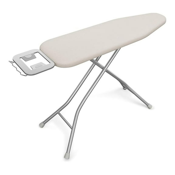 Qtypgm Foldable Ironing Board, Heavy Duty Iron Board with 9 Adjustable Heights, 4 Layer Cover and Safety Iron Rest, 52X14 Compact and Space Save Iron Board for Home Laundry Room Use, Beige