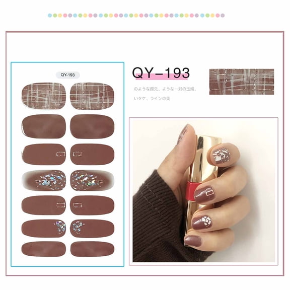 HHBEAUTY Full Wrap Gradient Nail Polish Stickers Self-Adhesive Nail Art Decal Strips for DIY Women Girls Decoration