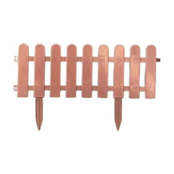 HHBEAUTY Garden Border Edging: Wooden Fence Design - Brown Yard Landscaping Fence Liner Lawn Edge Barrier - Decorative Lawn Landscape Panels Elements -Landscaping Edging