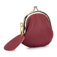 thumbnail image 1 of HHBEAUTY Genuine Leather Coin Purse, Vintage Kiss Lock Wallet for Women Girl,Portable Travel Lipstick Holder Cosmetic Pouch Case, Leather Mini Jewelry Pouch, Red, 1 of 9