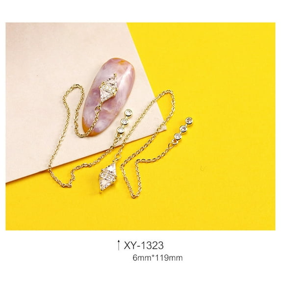 HHBEAUTY Gold Color 5D Embossed Nail Decals - Nail Art Stickers Glitter Rhinestone Design - DIY Manicure Decoration