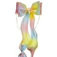 thumbnail image 1 of HHBEAUTY Gradient Color Mesh Bow Hair Clip - Headpiece for Girls with Braided Hair, Flower Embellishment, Streamer, and Tassel Hairpin, 1 of 9