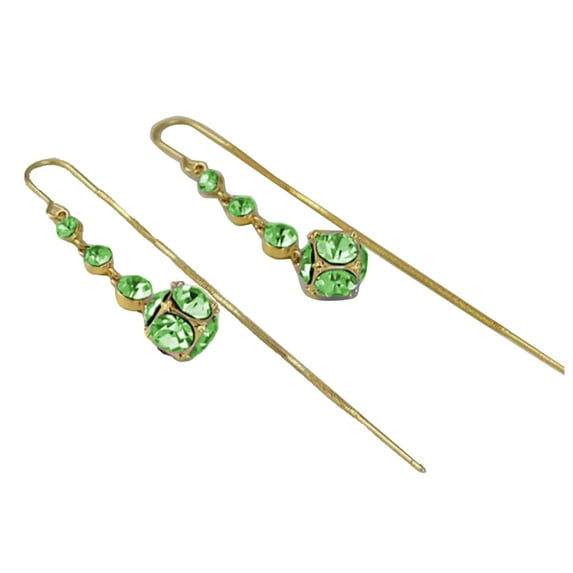 HHBEAUTY Green Crystal Earrings for Women Long Chain Dangle Shape,Stylish Vintage Synthetic Crystal Tassel Earrings,Hypoallergenic Jewelry for Women,Mothers Day Gifts Birthday Gifts for Women