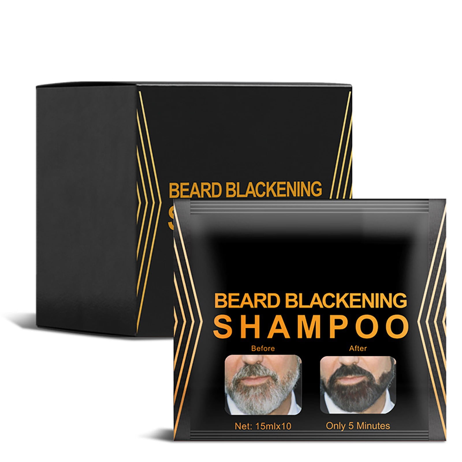 HHBEAUTY Guys Natural Darkening Beard Shampoo,10 Pcs Beard Shampoo Beard Blackening Shampoo Natural Beard Wash Beard Dye,Black Beard Hair Shampoo Dye For All Beard Types And Lengths
