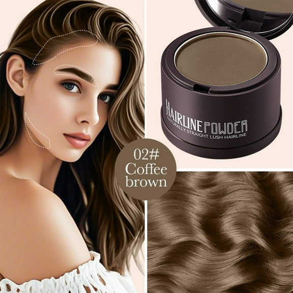 HHBEAUTY Hairline Powder, Instantly Hairline Shadow Gray Hair Coverage Touch Up Hair Powder for Thinning Hair for Women Hair Root Touch Up Powder Hair Root Cover Up Conceals Hair Loss, Coffee Brown