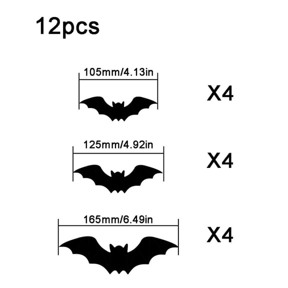 HHBEAUTY Halloween 3D Lighted Bats, 2025 New Halloween 3D Lighted Bats Halloween Decoration, Light Up Bat Wall Sticker for Halloweens Outdoor Indoor Bedroom Window