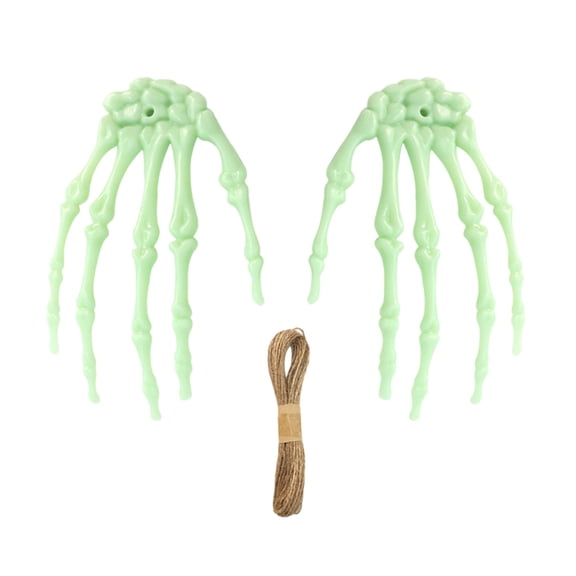 HHBEAUTY Halloween Decoration Outdoor Skeletons Hands,Realistic Life Size Plastic Skeleton Hand Arm,Scary Skeleton Arm Halloween Props for Outdoor Indoor Haunted House Graveyard Decor(2Hand,1Rope)
