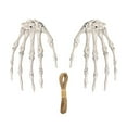 thumbnail image 1 of HHBEAUTY Halloween Decoration Outdoor Skeletons Hands,Realistic Life Size Plastic Skeleton Hand Arm,Scary Skeleton Arm Halloween Props for Outdoor Indoor Haunted House Graveyard Decor（2Hand,1Rope）, 1 of 6