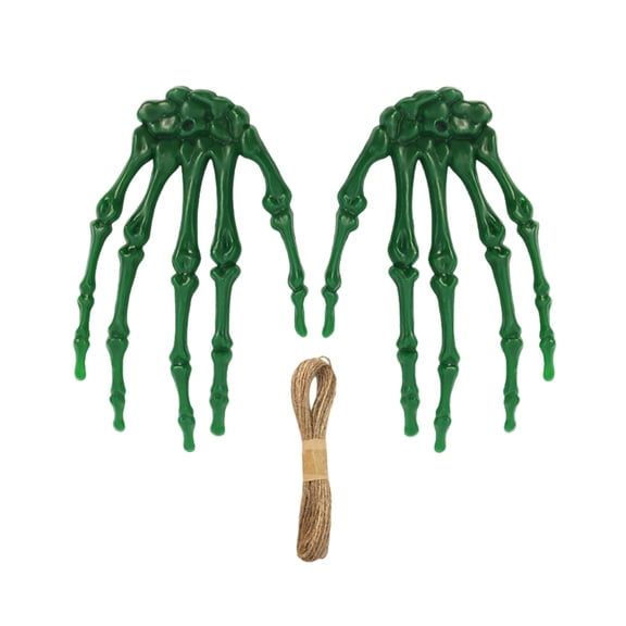 HHBEAUTY Halloween Decoration Outdoor Skeletons Hands,Realistic Life Size Plastic Skeleton Hand Arm,Scary Skeleton Arm Halloween Props for Outdoor Indoor Haunted House Graveyard Decor(2Hand,1Rope)