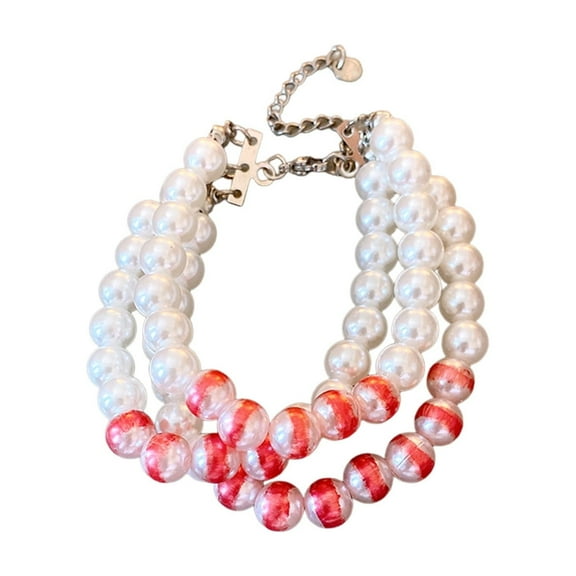 HHBEAUTY Halloween Gothic Red Tassel Pearl Choker Bracelet, Punk Tassel Necklace Vampire Bracelet Halloween Birthday Party Jewelry