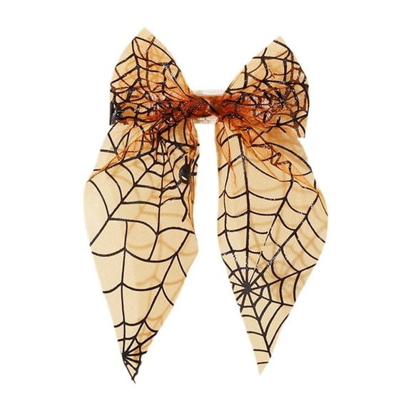 HHBEAUTY Halloween Hair Bows, Large Halloween Bat Hair Clip Ghost Spider Web Hair Barrette Halloween Bow Knot Hair Pins Accessories for Halloween Party Hair Accessories, Black