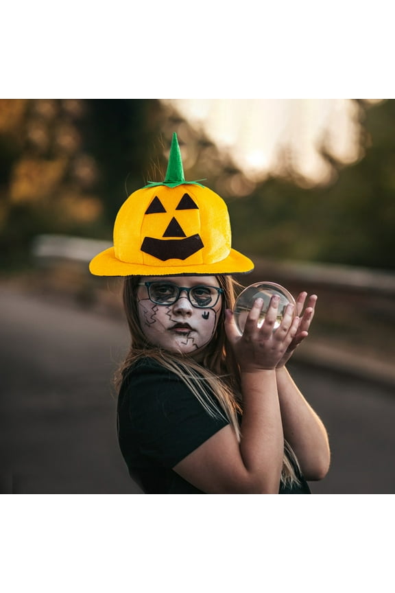 Halloween Pumpkin Hats Plush Lantern Hats Halloween, Orange Pumpkin Caps for Party Supply Decoration