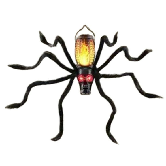 HHBEAUTY Halloween Skull Flame Light with 8 Spider Tentacles - Solar Powered Outdoor Lighting Decoration for Halloween Parties, Gardens, and Haunted Displays