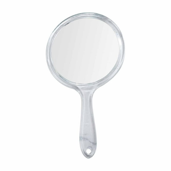 HHBEAUTY Hand Mirror, Double-Sided Handheld Mirror with 1X/15X Magnification, Perfect for Travel and Makeup (White)
