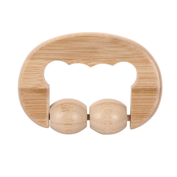 HHBEAUTY Handheld Wooden Body Massager, Massager Roller with Handle, Manual Deep Tissue Massager, Face Neck Shoulder Acupoint Massage Device