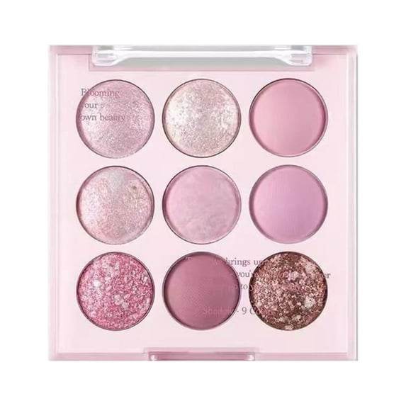 HHBEAUTY Ice Cream 9 Color Eyeshadow Palette, Pearl Matte Rose Tray Lying Silkworm Blush Oat Milk Tea Earth Pure Desire (02# Blueberry Ice Cream)