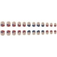 thumbnail image 1 of HHBEAUTY Independence Day Medium Square Fake Nails， Patriotic Flag Patter False Nails ，Full Cover Glossy Stick on Nails， Reusable Acrylic Nails for Women Manicure Art 24Pcs, 1 of 4