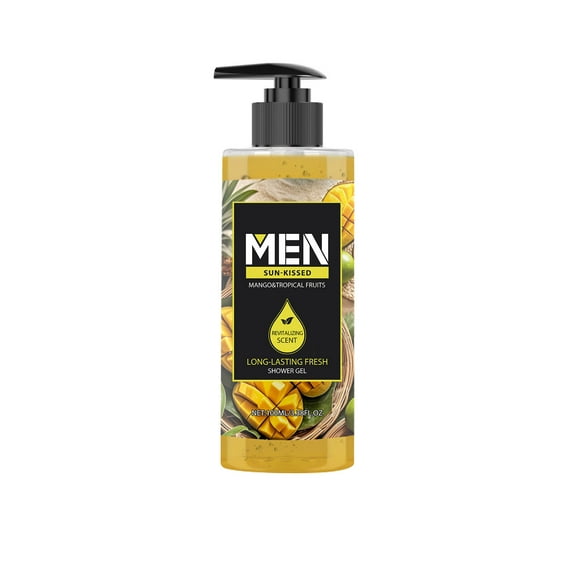 HHBEAUTY JFragrance Collection Body Wash For Men ,Golden Mango Refreshing Scent Shower Gel Infused with Mango, Mandarin, and Vetiver Essentials Fine Fragrance Collection