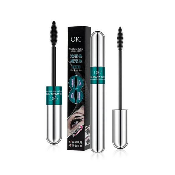 HHBEAUTY Lash Cosmetics Mascara, Mascara 5x Longer Waterproof, 2 in 1 Thrive Mascara, 4D Silk Fiber Lash Mascara, Washable Natural Lengthening and Thickening No Clumping Black