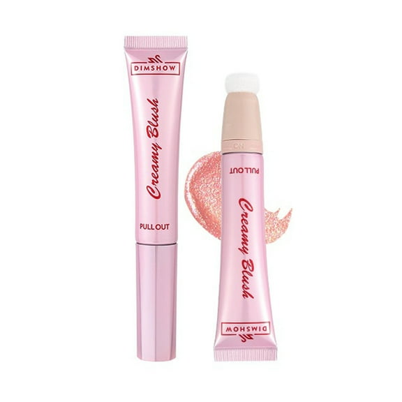 HHBEAUTY Liquid Blush Beauty Wand,Soft Cream Blush Makeup,Liquid Blush for Cheeks Contouring with Cushion Applicator,Easy to Blend & Long Lasting & Smooth Natural Dewy Finish