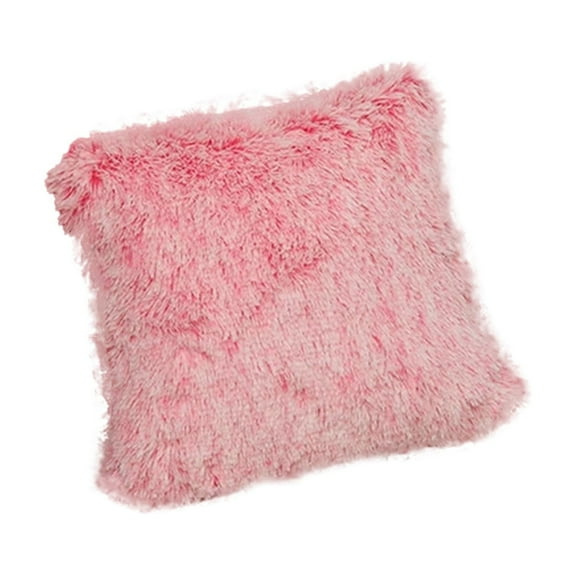 HHBEAUTY Luxury Faux Fur Throw Pillow Cover, Deluxe Winter Christmas Decorative Plush Pillow Case Cushion Cover Shell for Sofa Bedroom Car Spring 18x18 Inch Pink