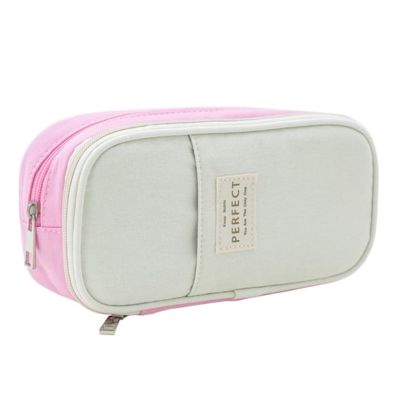 HHBEAUTY Macaron Colour Blocking Canvas Pencil Bag, Pencil Case,Personalized Pencil Pouch, Large Storage High Capacity Pen Bag Holder Box Organizer Special Cases