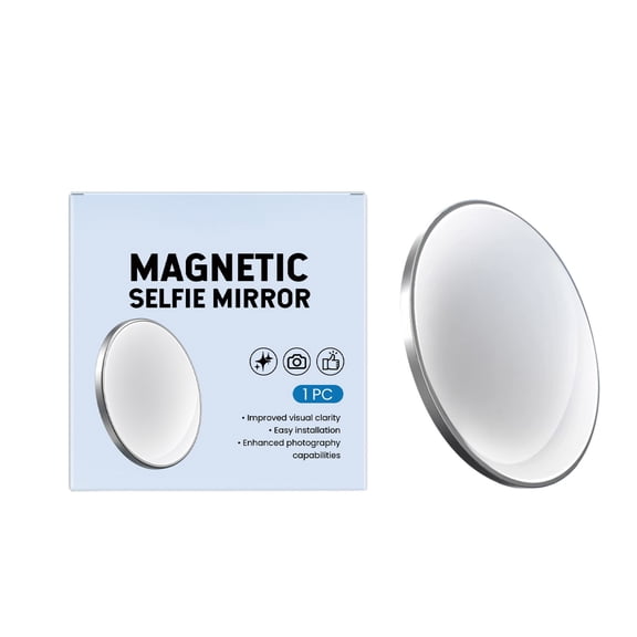 HHBEAUTY Magnetic Selfie Mirror for Back Camera, Compatible with Magsafe Case & All Phones, Convex Cell Phone Mirror for Selfie & Vlogging & Streaming, Silvery