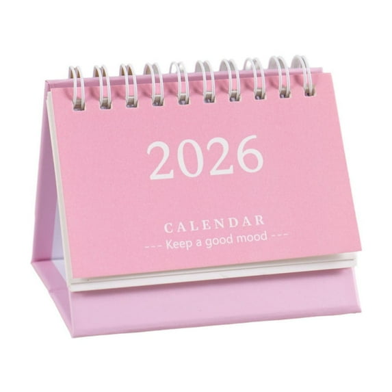 HHBEAUTY Mini Desk Calendar, 2025-2026 Small Desk Calendar, July 2025 to December 2026, 18 Monthly, Mini Standing Flip Calendar, Thick Paper Twin-Wire Binding, Desktop Calendar for Office or Home