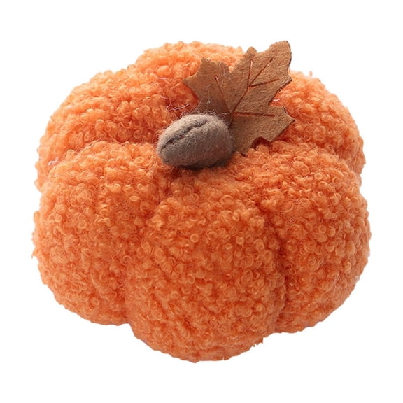 HHBEAUTY Mini Felt Pumpkins with Maple Leaf, Mini Handmade Pumpkins DIY Crafts Soft Fabric Pumpkin for Autumn Harvest Festival Halloween Thanksgiving Home Table Decor