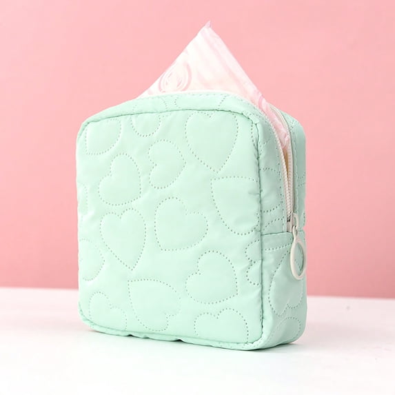 HHBEAUTY Mini Makeup Bag: Cute & Compact Cosmetic Pouch for Purse, Multi-Functional Small Makeup Bag for Travel and Everyday Use-Green