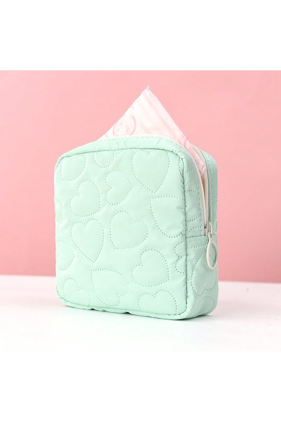 Mini Makeup Bag: Cute & Compact Cosmetic Pouch for Purse, Multi-Functional Small Makeup Bag for Travel and Everyday Use-Green
