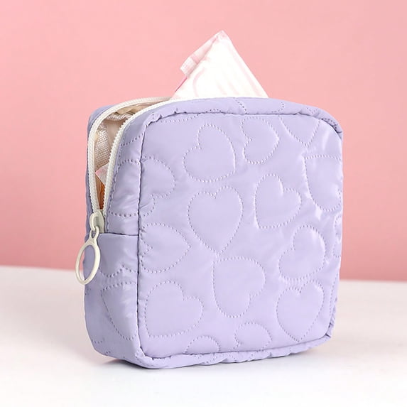 HHBEAUTY Mini Makeup Bag: Cute & Compact Cosmetic Pouch for Purse, Multi-Functional Small Makeup Bag for Travel and Everyday Use-Purple