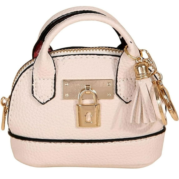 HHBEAUTY Mini Tote Bag Keychain Coin Purse Pu Leather Key Chain Small Change Purse for Women Keychain Pouch Mini Makeup Bag Cute Zipper Coin Purse Small Wallets