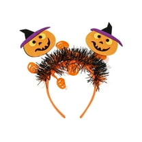 HHBEAUTY Orange Bow Headbands - Pumpkin Mesh Design for Girls & Women - Funny Cute Halloween Party Hair Decoration