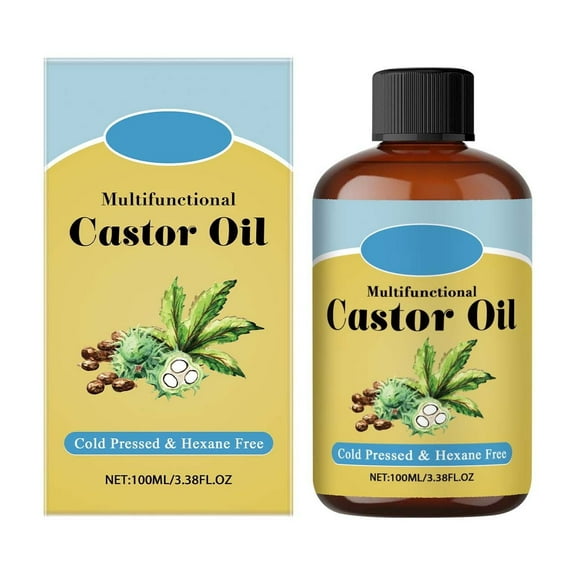HHBEAUTY Organic Castor Oil for Hair, Body, Lashes & Brows, Cold-Pressed Organic to Strengthen, Moisturize & Condition