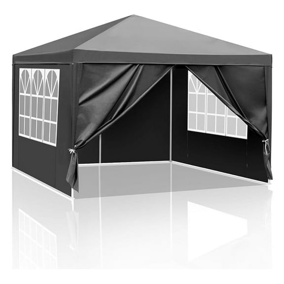 HHBEAUTY Outdoor Party Tent, Patio Canopy Tent Gazebo with Removable Sidewalls Instant Event Tent for Cater Events Wedding Birthday Pavilion Beach BBQ (10'x10')