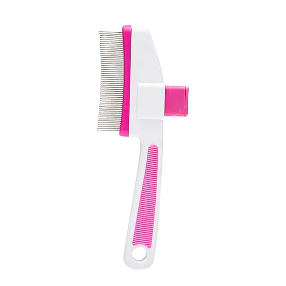 HHBEAUTY Pet Hair Removal Comb Flea Comb, Cat Brush with Release Button, Cat Grooming Brushes for Indoor Cats Shedding, Cleaning Shedding Pet Hair Remover for Dogs Cats Pet Grooming Brush Tool