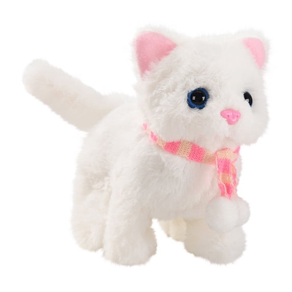 HHBEAUTY Plush Cat Stuffed Animal Interactive Cat Robot Toy, Robotic Cat Barking Meow Kitten, Electronic Cat Pet, Robot Cat Kitty Toy, Animated Toy Cats for Girls Baby Kids