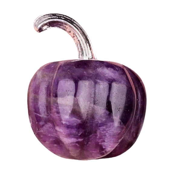 HHBEAUTY Pumpkin Amethyst Agate Jewelry, Mini Halloween Decor Hand Carved Pumpkins Natural Polished Crystal for Home Room Decorating