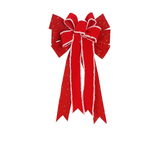 HHBEAUTY Red Bows Christmas Tree Decorations,18.5”x10.4”Large Velvet Ornament Bow for Xmas Home Wreath Fence Stairs Railing Fireplace Indoor Outdoor Front Door Decor