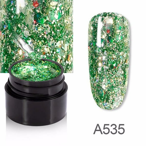 HHBEAUTY Reflective Gel Nail Polish, Reflective Diamond Nail Glitter Gel Polish, Sparkly Summer Color Gel Polish Holographic Glitters Shiny Gel Polish UV Lamp Required