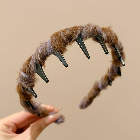 HHBEAUTY Retro High Skull Pearl Headband, Satin Vintage High Cranium Artificial Pearl Hairband,Bridal Hair Hoop Rhinestones for Women,Wedding Party Elegant Braided Pearls Headbands with Teeth